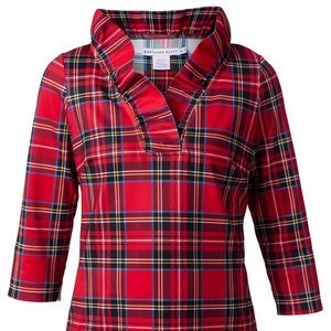 Gretchen Scott plaid ruffle shirt